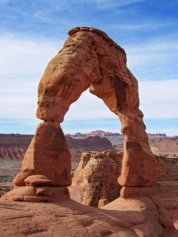 North Window (left) and Turret Arch (right) in the Windows section of Arches National Park, Utah, USA.