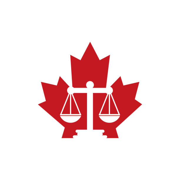 illustrazioni stock, clip art, cartoni animati e icone di tendenza di design del logo vettoriale della legge canadese. - stability law trust legal system