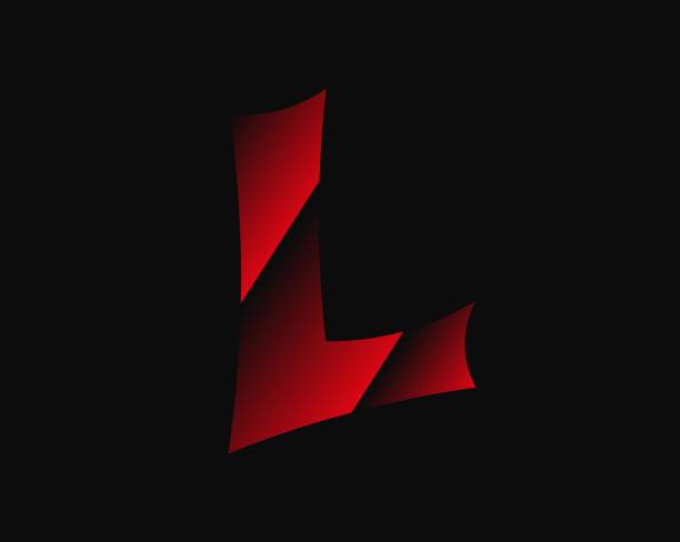 istock L vector horror, scary letter. Insane fear brutal font . For criminal or crime, horror dark night, wicked terrible design and more 1304349643