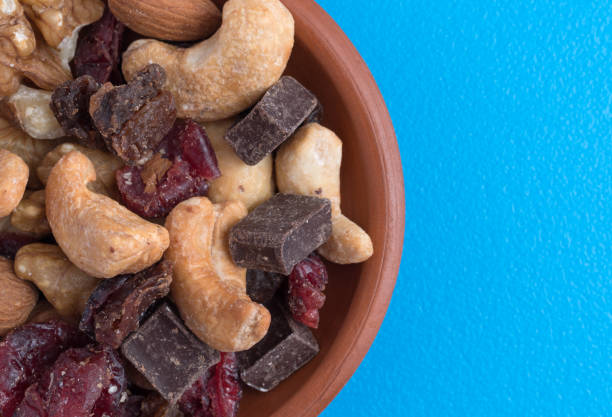 Chocolate and nut mixture in a bowl