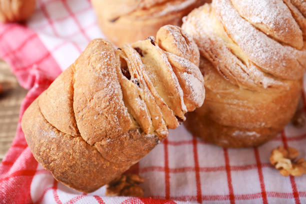 istock Homemade Easter Kraffins on wooden background 1304351153