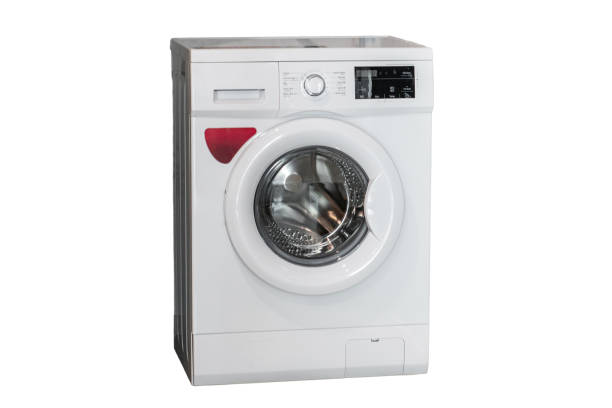 istock Clothes washing machine in room interior 1304351193