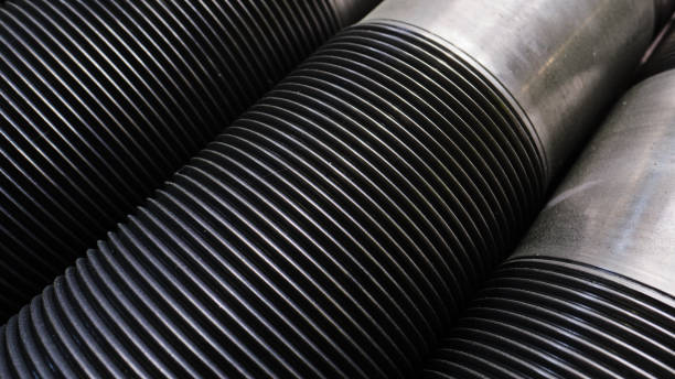 istock coarse thread on steel shafts, very precise and complex in the technological process, a number of products diagonally in the workshop of a machine-building plant 1304351229