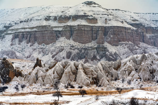 istock Fairy Chimney in Cappadocia in winter, under snowfall 1304353027
