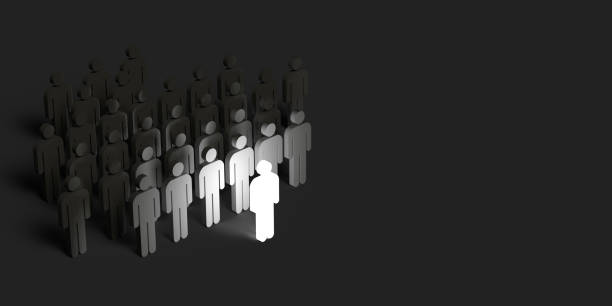 istock Glowing stickman in the team. 1304353297