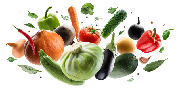 istock Large set of isolated vegetables on a white background 1304354152