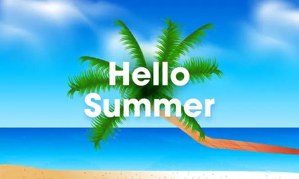 Vector illustration of Beach resort and summer theme vector design stock illustration