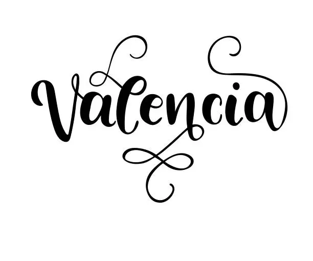Vector illustration of Valencia text
