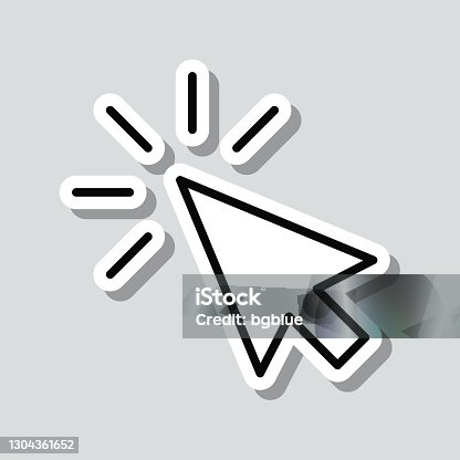 istock Click. Icon sticker on gray background 1304361652