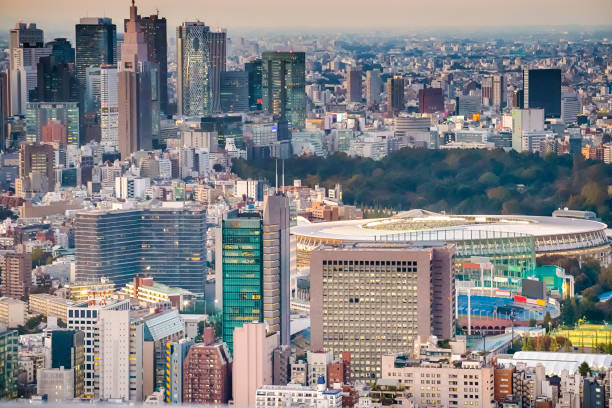 istock Tokyo Skyline at Blue Hour in Japan. Horizontal  Image Orientation 1304362871