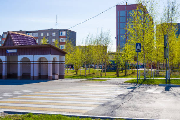 istock empty city streets in spring, home isolation of the population 1304365303