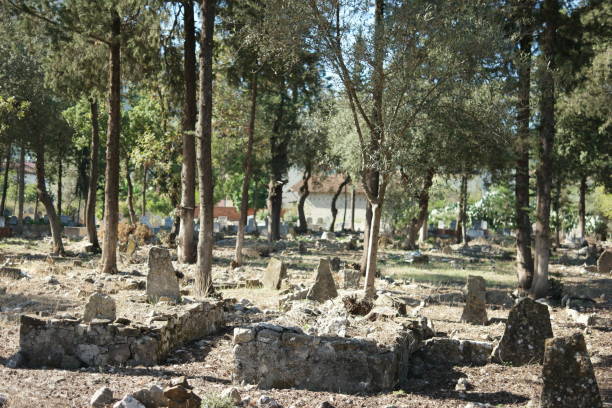 istock Old Muslim cemetery background. 1304371256