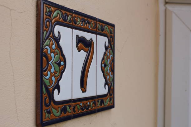 istock Number seven house number in ceramic 1304374008