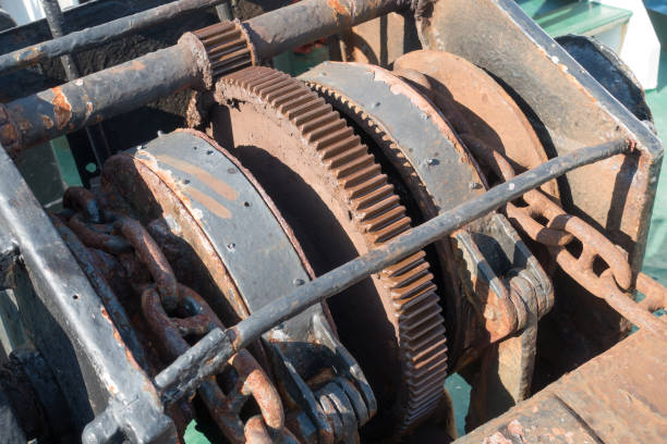 interior and mechanisms of a sea ship