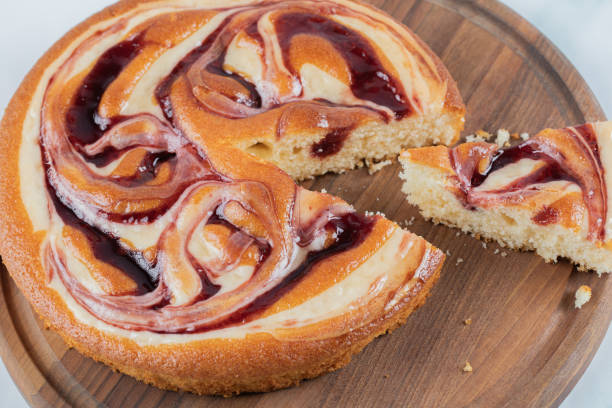 istock Sweet pie slices isolated on a wooden board 1304376301