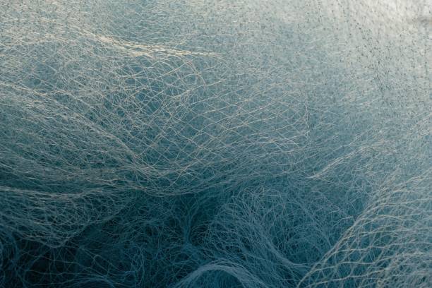 blue fishing net texture background