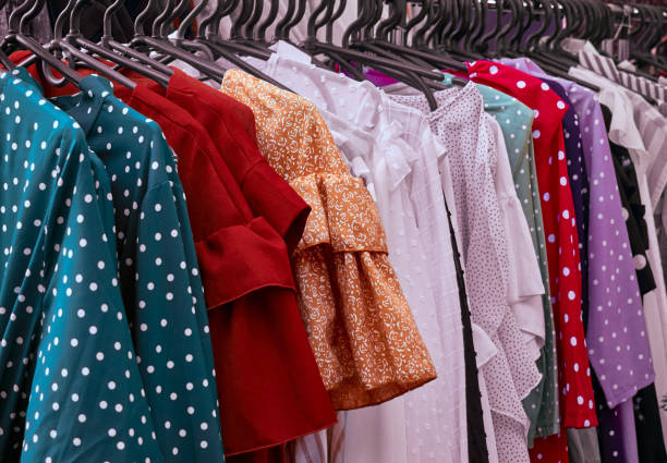 istock Women's dresses at the market. 1304379968