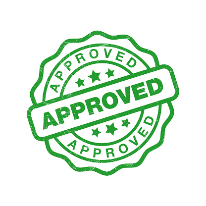 approved icon in trendy flat design