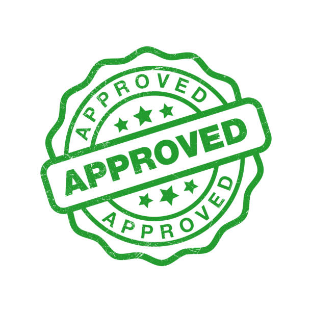 approved icon in trendy flat design approved icon in trendy flat design representing stock illustrations