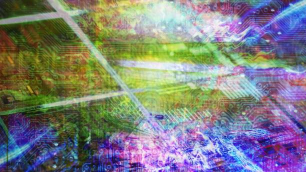 istock Circuit CPU Chips on Abstract Electric Fractal - Abstract Background Texture 1304383759