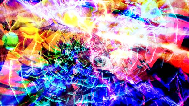 istock Colorful Rainbow Spiral and Frozen Unmoving Thunderbolt - Abstract Background Texture 1304383807