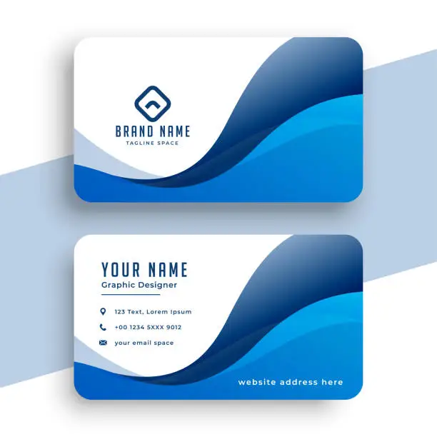 Vector illustration of business identity company card design in blue color theme