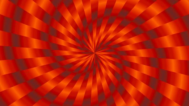Simple Orange and Gray Interleaved Spinning Spiral Tunnel Pattern - Abstract Background Texture