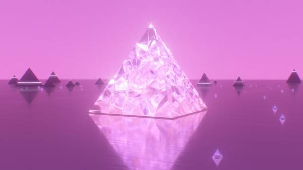 Pink Glass Crystal Pyramid Shines Abstract Aesthetic Light Reflection - Abstract Background Texture This abstract texture background graphic is high definition and a great quality pattern that can be used for various purposes. vj loop stock pictures, royalty-free photos & images