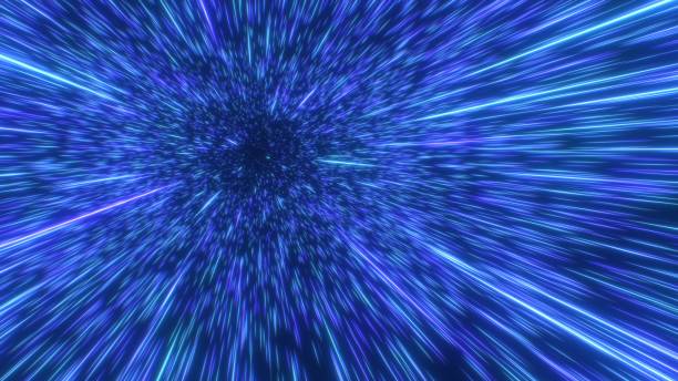 istock Infinite Neon Laser Beams Fly by at Speed of Light in Outer Space - Abstract Background Texture 1304384417
