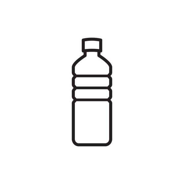 illustrazioni stock, clip art, cartoni animati e icone di tendenza di icona bottiglia in design piatto alla moda, icona bottiglia d'acqua - water bottle healthy eating water bottle
