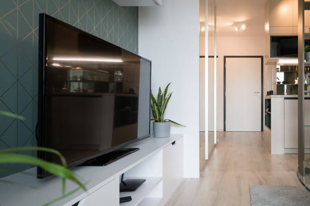 istock Living room in modern apartment 1304389898