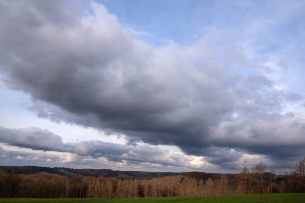 istock Landscape with low angle view to sky and clouds 1304390080