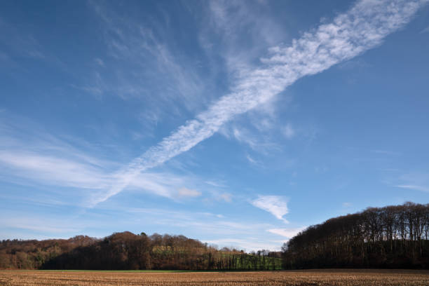 istock Landscape with low angle view to sky and clouds 1304390104