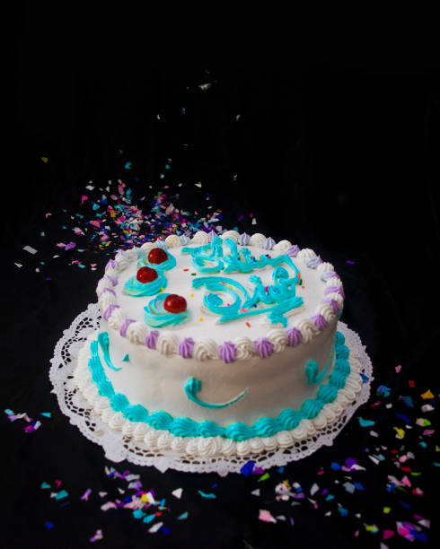 Cake with confetti and cherry