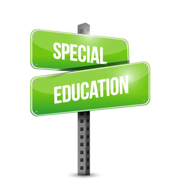 Special education sign post illustration design Special education sign post illustration design over a white background online learning special education stock illustrations