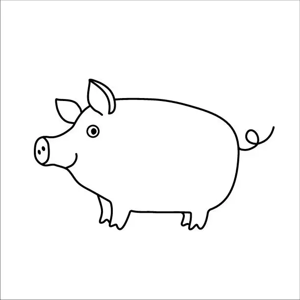 Vector illustration of Happy pig-90