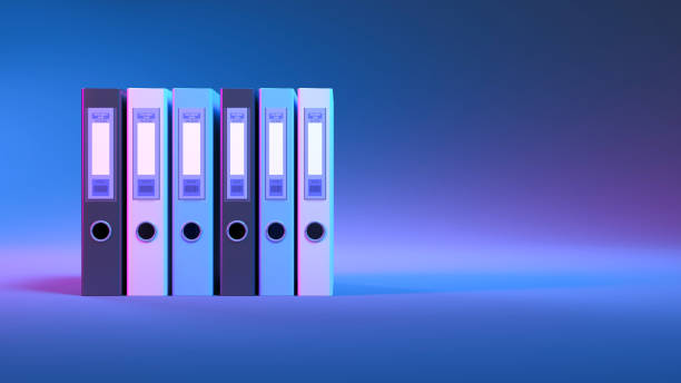 istock office folders in neon lighting close-up 1304406285