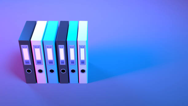 istock office folders in neon lighting close-up 1304406290