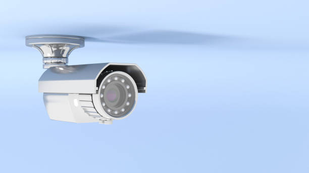 istock cctv camera in blue neon lighting close-up 1304406332