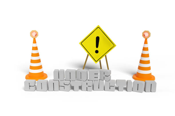 istock Poster with an exclamation mark next to two safety cones and the text 