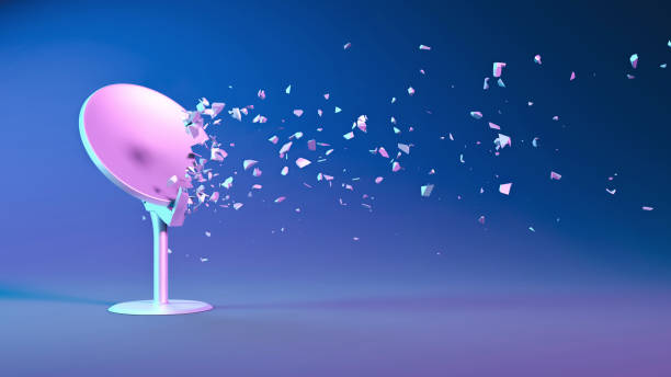 istock satellite antenna broken into small parts in neon lighting 1304406541