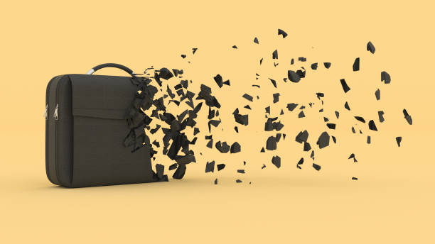 istock half destroyed suitcase with fragments flying off 1304406701