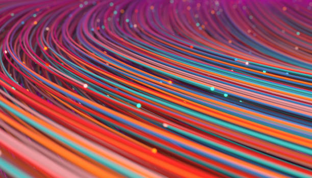 istock abstract colored telecommunication wires with glow at the end 1304407677