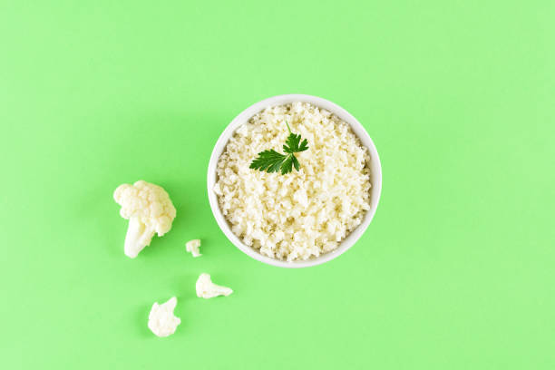 Cauliflower rice in a bowl
