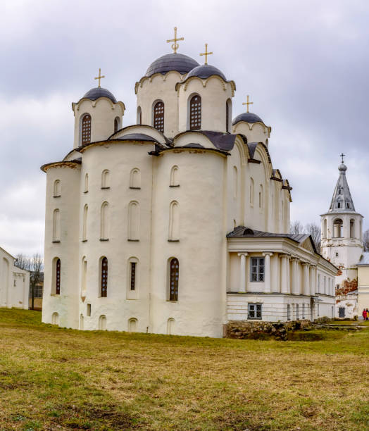 istock Nikolsky Cathedral, located in the Yaroslavov Dvorishche, in a historical architectural complex on the Trade Side of Veliky Novgorod. 1304413987