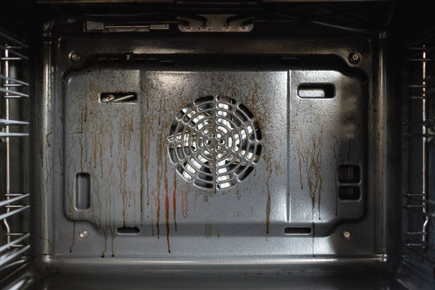 The fan of the kitchen stove abstract background.