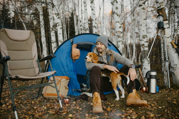istock Young avantur couple is camping 1304427266