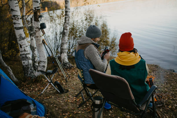 istock Young avantur couple is camping 1304427311