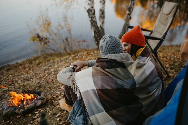 istock Young avantur couple is camping 1304427332