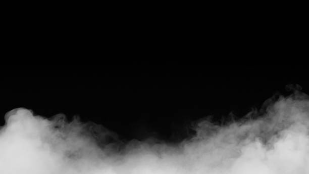 istock White smoke or fog isolated on black background. 1304432810
